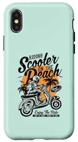 �r�[�`�ɏ��X�N�[�^�[ ���g�� ���B���e�[�W �A���e�B�[�N���X�^�C�� �f�U�C�� �X�}�z�P�[�X iPhone X/XS �p