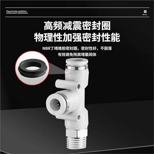 Conector rápido de aire PD12-02 en T para proyectos de bricolaje y motor 5