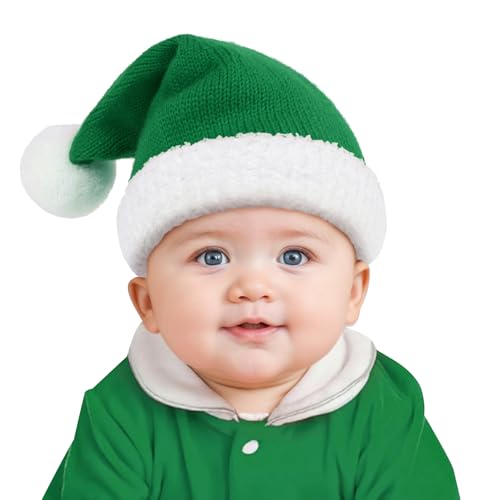 Durio Santa Hat for Baby & Kids 0-8 Years - Soft Plush Xmas Elf Baby Christmas Hat, Winter Warm Cozy Unisex Toddler Beanie - Main Image