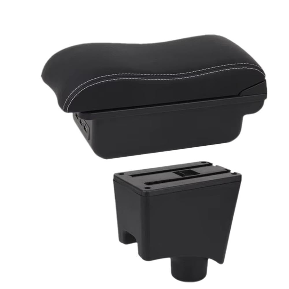 FSOZDBBPL For Dacia For Renault For Sandero For Logan 2 For Nissan Almera G15 For Lada Largus Car Armrest Box Storage Box Interior Parts(B2 Black white 3USB)
