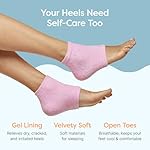 ZenToes Moisturizing Socks for Cracked Heel Treatment - Vitamin E, Olive Oil and Jojoba Oil Infused Heel Socks to Soften and Hydrate (Fuzzy Pink, Regular) - Image 5
