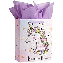 Bobobag 13" Large Gift Bag with Tissue Paper for Girls happy Birthday gift bags Unicorn