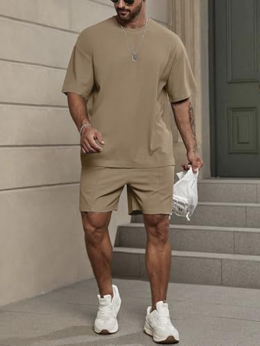 Image of Vogaan Men's T-Shirt and Shorts Set | Top & Shorts Night Suits Set | Night Wear for Men | Holiday Outfits for Men's