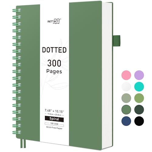 RETTACY Bullet Dotted Journal Notebook, 300 Pages, B5 Medium Size