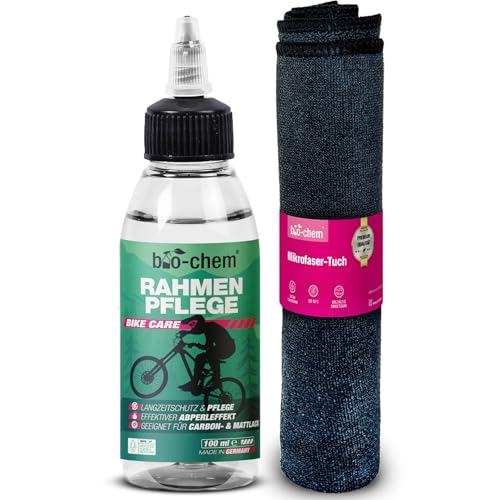 bio-chem Rahmenpflege 100 ml inkl. Tuch – Imprägnier-Pflege mit Abperleffekt für langanhaltenden Schutz vor Witterung & Korrosion | Für alle Fahrradrahmen inkl. E-Bike, MTB & Rennrad
