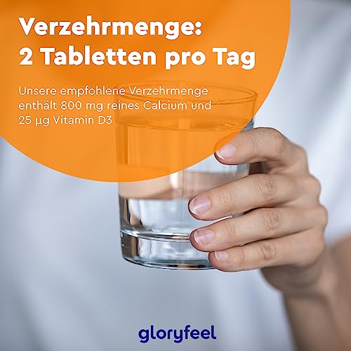 Calcium Tabletten 800 mg + Vitamin D3 1000 I.E. - Kalzium aus Calciumcarbonat Hochdosiert - D3 zur Unterstützung der Calcium-Aufnahme* - 180 Tabletten für 3 Monate - Laborgeprüft, ohne Zusätze