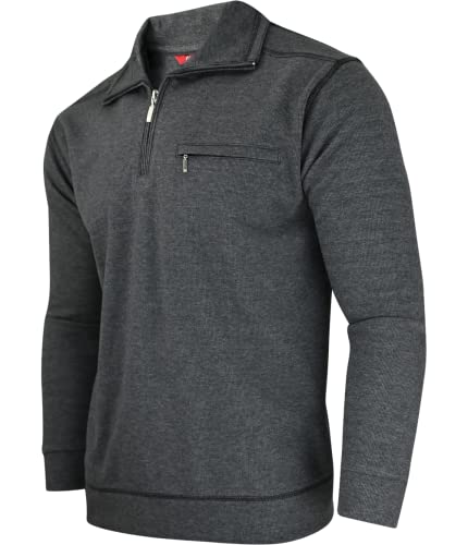 Soltice Sweat-shirt à manches longues pour homme avec poche de poitrine, polos, pull en tricot d'hiver rayé en coton mélangé (M à 3XL), [Hq] Noir, M Cover