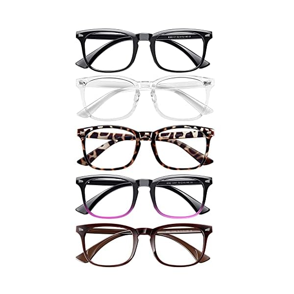 Blaulichtblockierende Brille, 5 Stück, Computerbrille für Damen/Herren, Anti-Überanstrengung der Augen