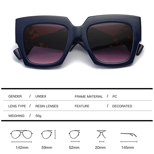 Lunettes de soleil de luxe carrées rétro dégradées 058C4 - 3