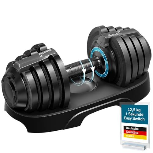 Skandika Hantel Paino | Hantel verstellbar, 11 Stufen, 1,5 bis 12,5 kg, Kurzhantel, All-in-One...
