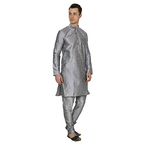 Image of Royal Kurta Men's Cotton Silk Plain Solid Long Only Kurta