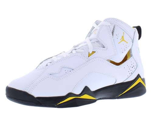 Jordan Big Kid's True Flight White/Black-Yellow Ochre (343795 107) - 7