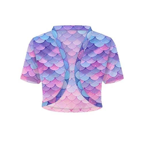 Image of Women's Shrug Short Sleeve Bolero Open Front Knit Party Tulle Cardigan Cropped Cardigan Shoulder Cover Up