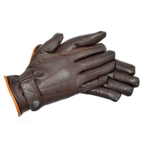 Gants d'équitation en cuir chaud pour homme et femme protection hiver