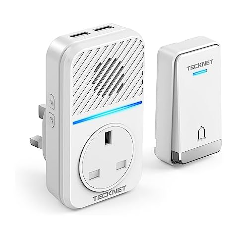 TECKNET Wireless Doorbell with USB Ports Cover