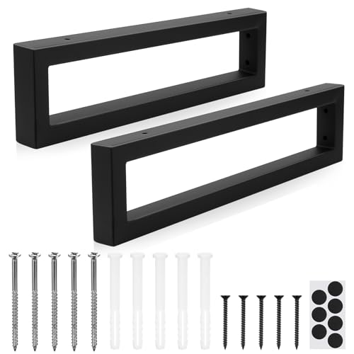Image of BJBJJIU 2 Pcs Metal Coffee Table Legs, Heavy Duty Rectangular Industrial Furniture Legs for DIY Dining Table Breakfast Bar Stand Desk Sofa Cabinet Bench Legss(L40cm x W10cm x H3cm)