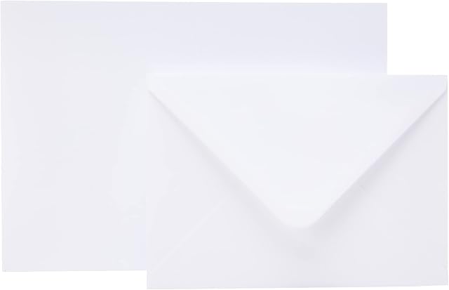 Craft UK 50 Cards and Envelopes, White, 5 x 7-Inch
