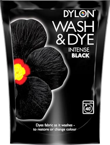 Dylon Wash and Dye used Worldwide by Best Designers, Suitable for Natural Large Fabrics, Multi-Purpose, Permanent and Easy to Apply, Color: Velvet Black