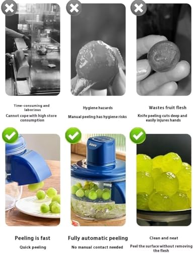 Image of Electric Automatic Grapes Peeler, Efficient Garlic Skin Remover Machine, Rechargeable Multifunctional Small Fruit Peeler Tool Appliance for Grapes, Cherry Tomatoes, Garlic (1)