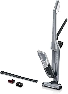 Bosch Hausgeräte Flexxo 2 en 1 Serie 4 BBH3K2801 - Aspiradora inalámbrica de mano sin bolsa, alta potencia de succión, larga duración, boquilla con iluminación LED, todo tipo de suelos, color plateado