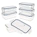 AKTIVE Max Home - Pack 6 Recipientes Herméticos de Vidrio, táper Cristal Apto para Microondas, Envases para Comida con Cierre, 800 mililitros, Tapas transparentes, Contenedor de Alimentos (16533)