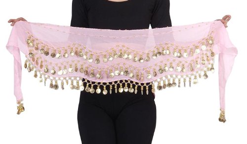 Ceinture Pour Danse Du Ventre Avec 3 Rangées De 128 Pièces De Monnaie