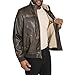 Levi's mens Vintage Deer Sherpa Lined Aviator Bomber Faux Leather Jacket, Dark Brown, Medium US