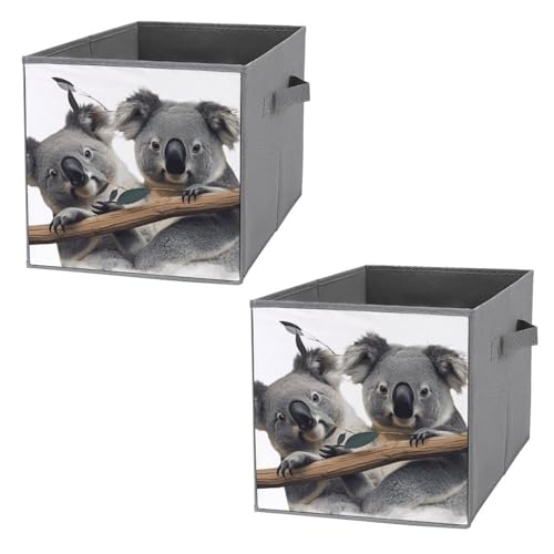 Boîtes de rangement koalas pliables et bacs empilables pour placard - 2