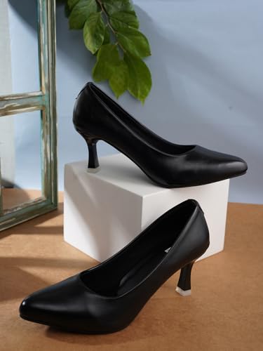 Image of ELLE Women's Solid Stiletto Heel Slip-On Pumps
