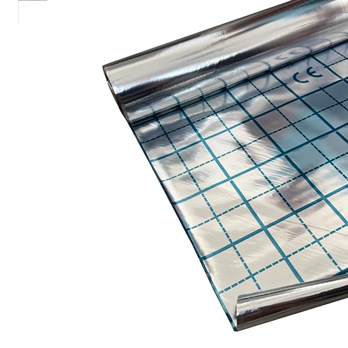 Rasterfolie 50 m Länge Iso Folie für Fußbodenheizung Isolierfolie | Dicke 115 µm | Breite 104 cm | Verlegeraster | Fussbodenheizung | Fußbodenisolierung