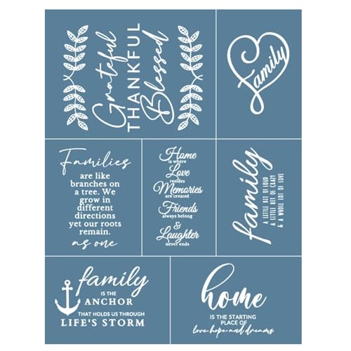 MANGOUSONG Screen Printing Kit,21.59x27.94cm Family Reusable Self- Adhesive Silk Screen Stencils Transfer, Home Decoration Bag Craft Chalk Stencils