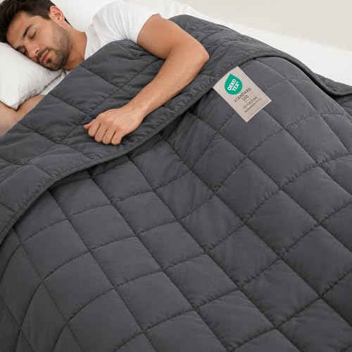 Image of Weighted Blanket for Adults 25lbs, 60 inchx80 inch, Queen Size Cooling Heavy Throw Blanket for 220-280lbs, Microfiber Soft Thick Big Blankets Weighted Comforter Breathable Gift for Sleeping, Grey