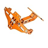 Porte Plaque numéro pour TMAX 530/500/560 pour TMax530 SX DX pour Tech pour Max pour T Max Éliminateur Garde Boue Support Plaque D'immatriculation Réglable LED D'immatriculAtion(Orange)