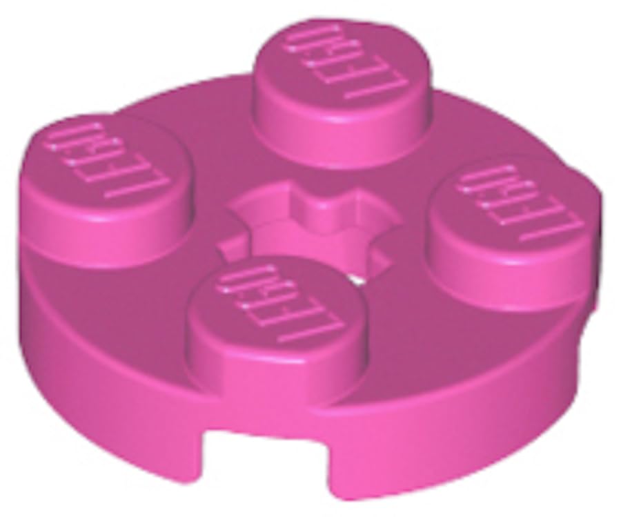 LEGO Round Plate 2 x 2 with Axle Hole, Part 4032 (Dark Pink, 10, Bricks) โ image 1