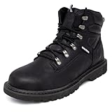Nautica Botas de acero para hombre zapatos de trabajo de construcción duraderos de seguridad, Lucero-negro, 42.5 EU