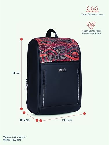 Image of ZOUK Olina Daypack for Women - Convertible Backpack with Laptop & iPad Compartments | Stylish Handcrafted Office & Travel Bag with Water-Resistant Lining & Dual Straps |