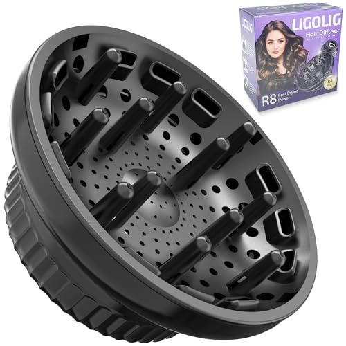 Universeller Haarfön-Diffusor Aufsatz Diffuser für Lockiges und Natürlich Gewelltes Haar Passend für Haartrockner mit 3 5 bis 6 cm Durchmesser (Schwarz)