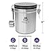 Coffee Canister - Coffee Canisters with Airtight Lids - Coffee Storage Container with CO2 Valve & Date Tracker - Coffee Bean Storage with Hook for Bean Scoop & Frother - Ground Coffee Holder (Silver)