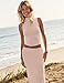 UEU 2 Piece Skirt Sets for Women Summer Outfits Crop Tank Top High Waist Maxi Long Dress Suits Matching Set Light Y2K Night Dinner Spring Fashion Clothes Beige M