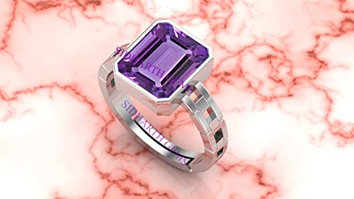 Bague améthyste argent Katela réglable 16-24