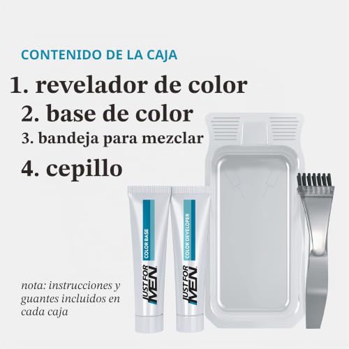 Coloración de barba y bigote para cabello gris Just For Men tinte con cepillo integrado 3