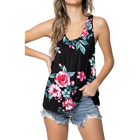 levaca Womens Casual Tops, Yh1001 Peony Black, XX-Large Cover