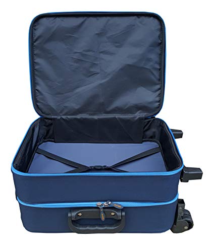 Acclaim Redcar Professional Bowlers Bowls Level Green Lawn Flat Short Mat Indoor & Outdoor Trolley Bowling Bag (Navy/Sky Blue Trim) - Image 5