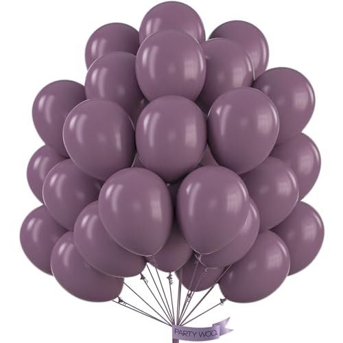 Image of PartyWoo Dusty Purple Balloons 50pcs Lavender Lilac Dark Royal Purple Boho