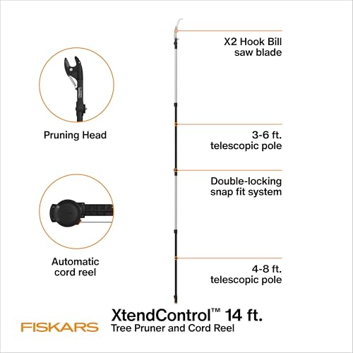 Fiskars 3-14 Ft XtendControl Extendable Pole Saw & Tree Pruner Modular Set - image 2