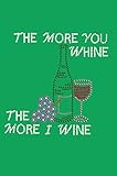 Wine Bottle, Glass & Grapes (The More You Whine…) - Bling Rhinestone Cocktail Dog Bandana
