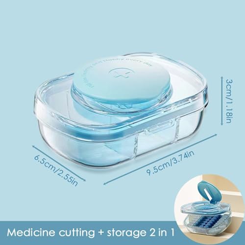 Esncddym Dagelijkse pil-organizer, pilhouder,Doorzichtig draagbaar pillendoosje met 3 compartimenten - Reispillencontainer voor opslag van visolie, supplementen, medicijnen, zakapotheek voor - Afbeelding 5