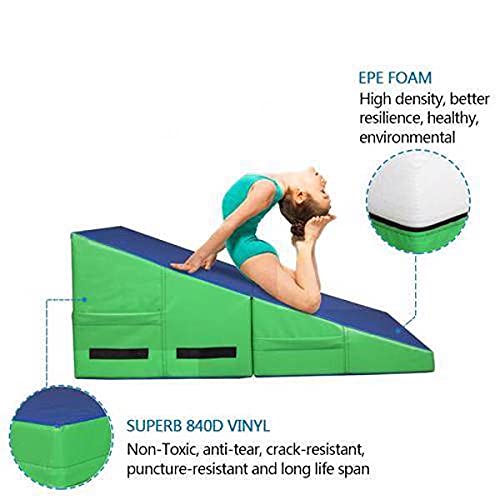 33"X24"X14" Folding Incline Mat, Slope Gymnastics Wedge Cheese Mat, For Kids Teen Exercise Aerobics, Tumbling, Skill Performance For Gymnastics, Tumbling, And Cheerleading #TOP6