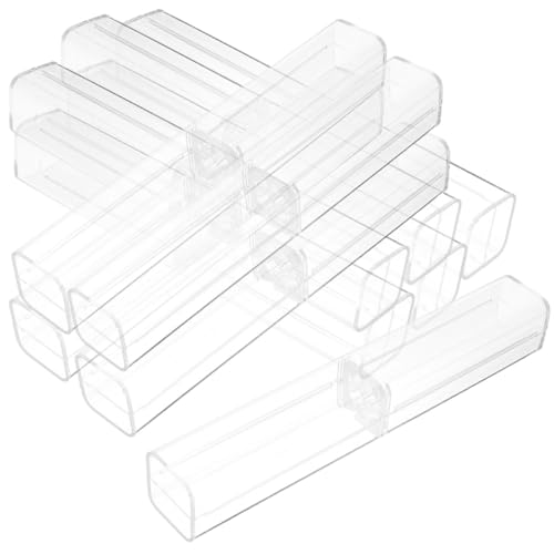 Boîtes à crayons transparentes plastique étui vide pour stylo à bille rangement voyage d'affaires