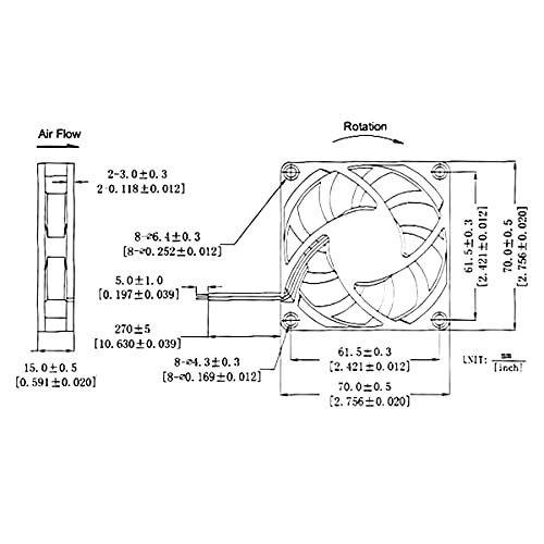 Wathai Dc 12V Cooler Case Fan 70Mm X 70Mm X 15Mm 2Pin Brushless Cooling Fan 2Pack #TOP5